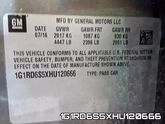 1G1RD6S5XHU120666 фото 2