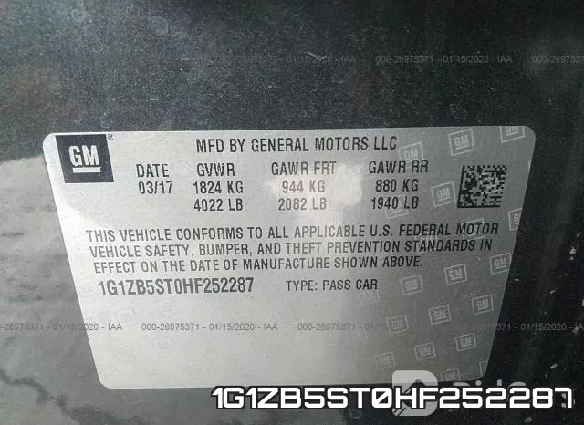 1G1ZB5ST0HF252287 фото 10