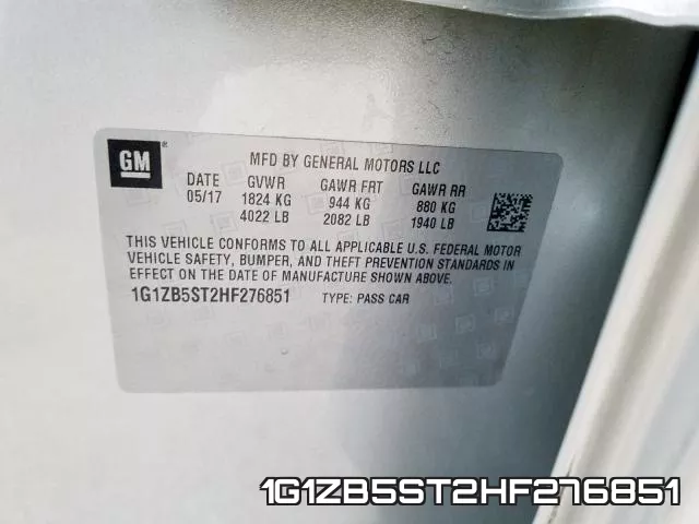 1G1ZB5ST2HF276851 фото 2