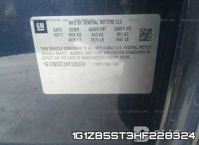 1G1ZB5ST3HF228324 фото 10