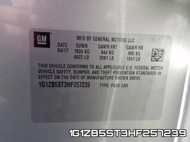 1G1ZB5ST3HF257239 фото 2