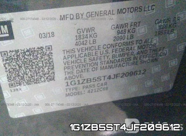1G1ZB5ST4JF209612 фото 10