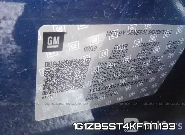 1G1ZB5ST4KF177133 фото 10