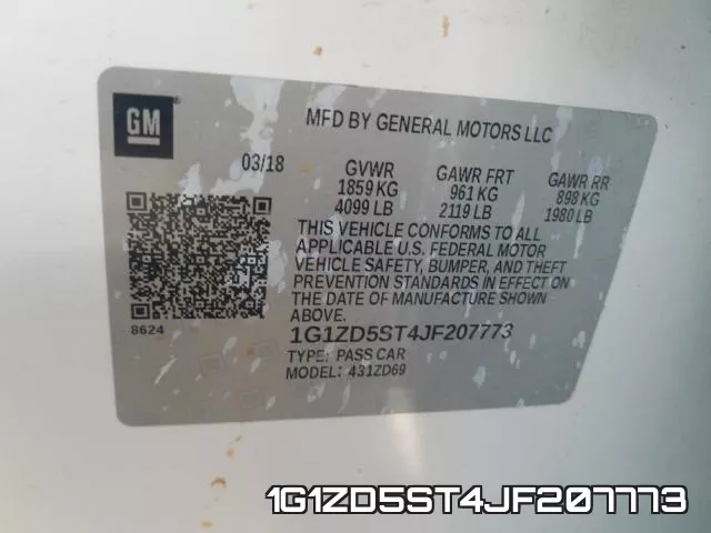 1G1ZD5ST4JF207773 фото 2