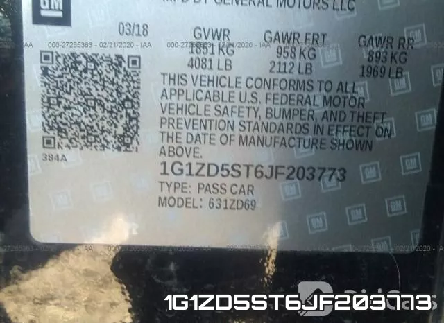1G1ZD5ST6JF203773 фото 10
