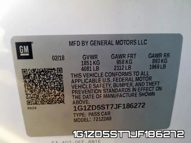 1G1ZD5ST7JF186272 фото 2