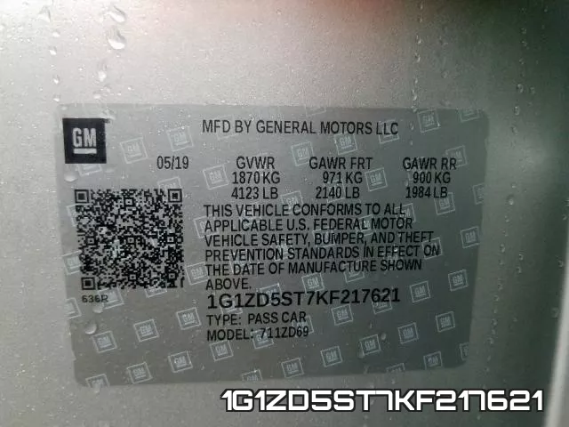1G1ZD5ST7KF217621 фото 2
