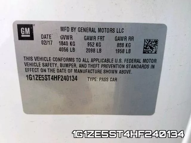 1G1ZE5ST4HF240134 фото 2
