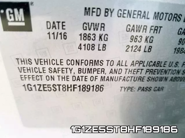 1G1ZE5ST8HF189186 фото 2