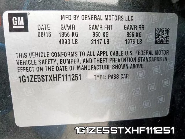 1G1ZE5STXHF111251 фото 2