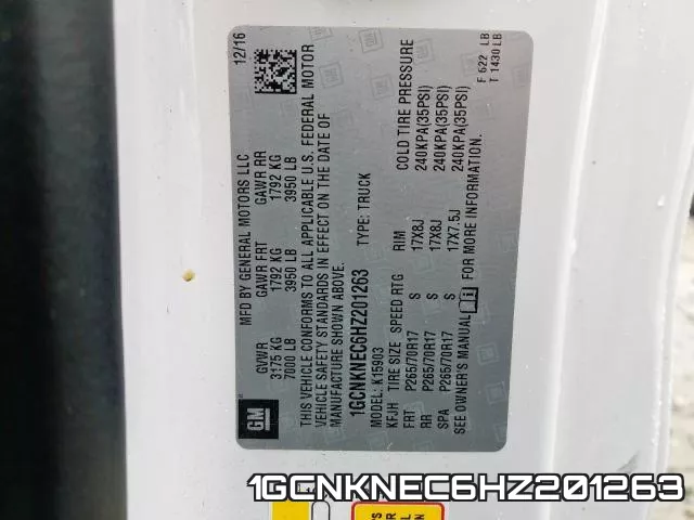 1GCNKNEC6HZ201263 фото 2