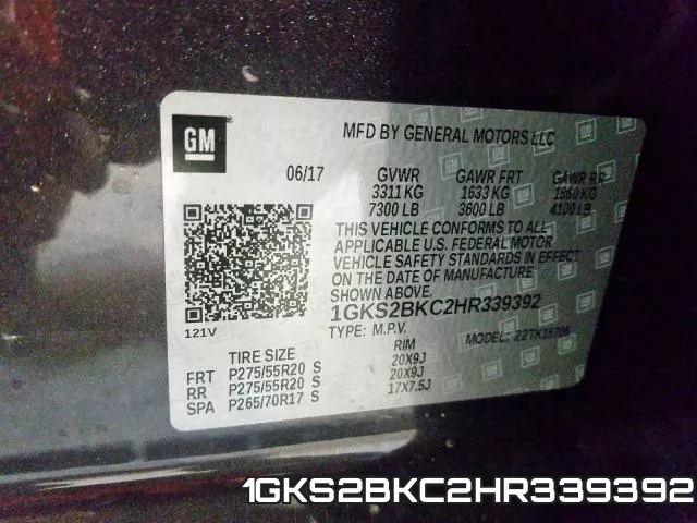 1GKS2BKC2HR339392 фото 2