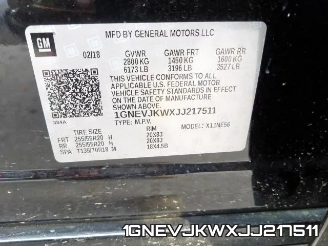 1GNEVJKWXJJ217511 фото 2