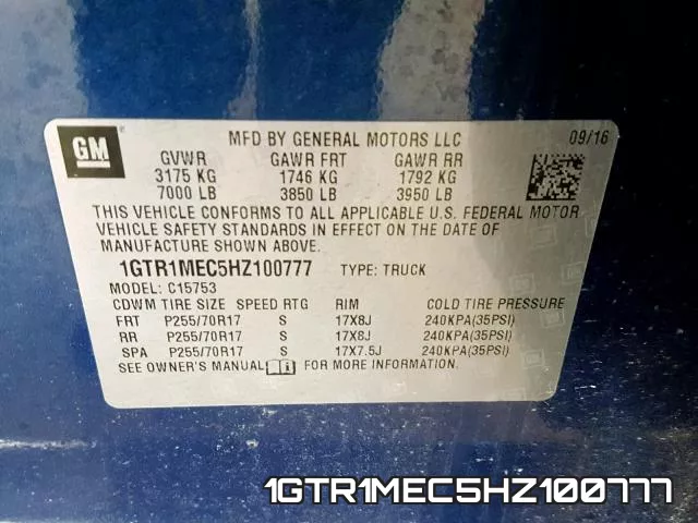 1GTR1MEC5HZ100777 фото 2