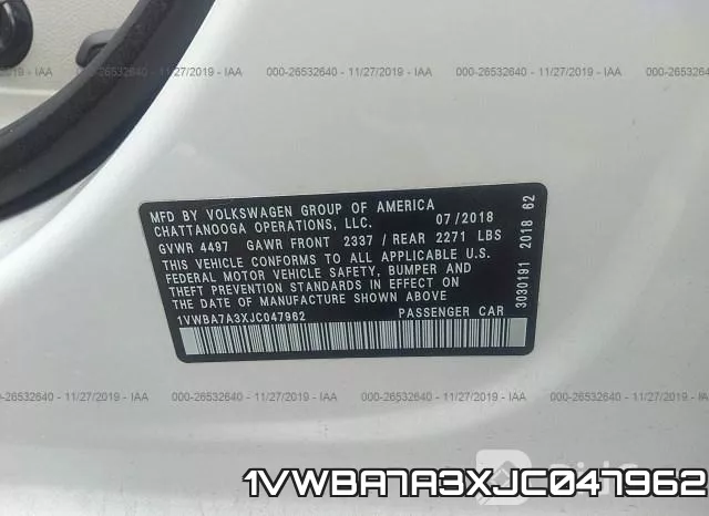 1VWBA7A3XJC047962 фото 10