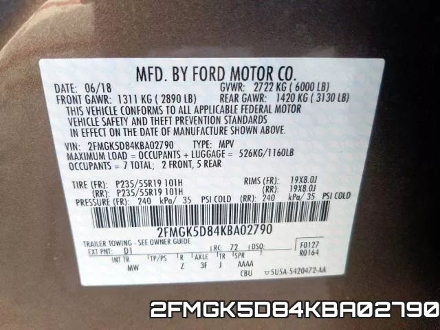 2FMGK5D84KBA02790 фото 2