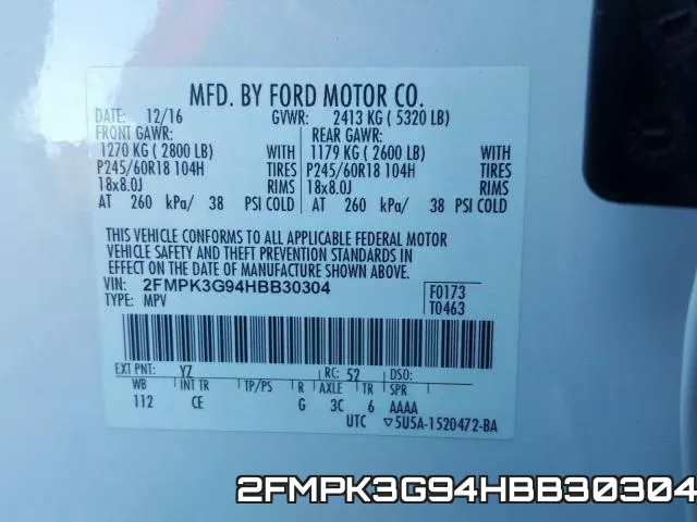 2FMPK3G94HBB30304 фото 2