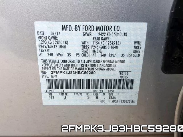 2FMPK3J83HBC59280 фото 2