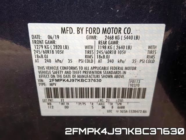 2FMPK4J97KBC37630 фото 2
