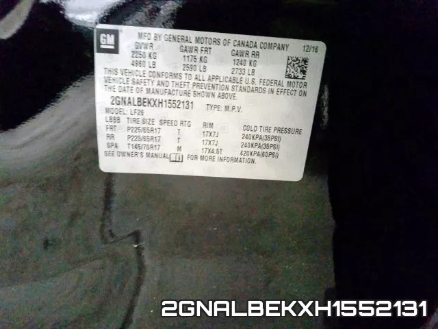 2GNALBEKXH1552131 фото 2