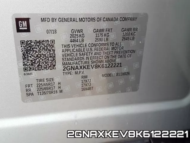 2GNAXKEV8K6122221 фото 2
