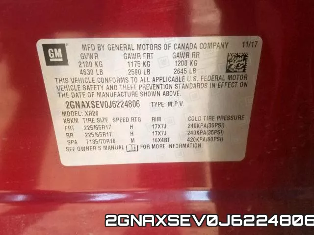 2GNAXSEV0J6224806 фото 2