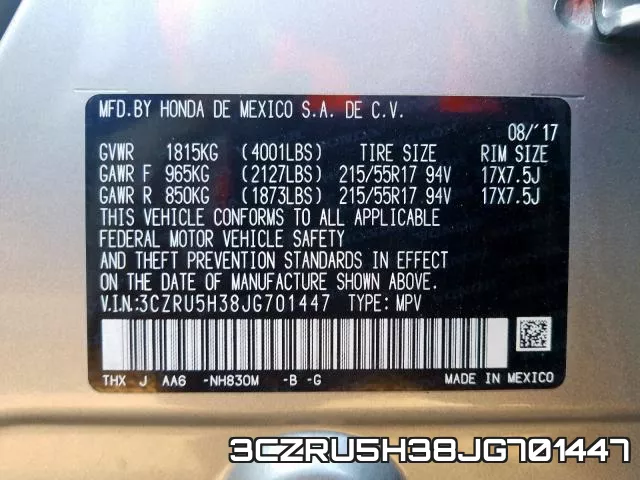 3CZRU5H38JG701447 фото 2