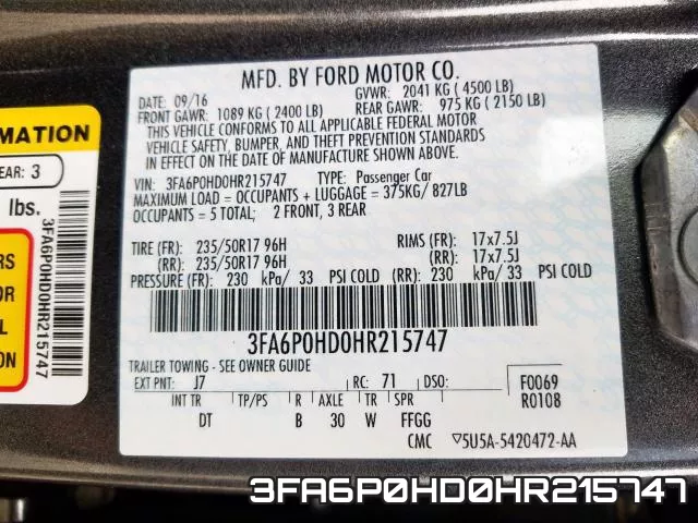 3FA6P0HD0HR215747 фото 2