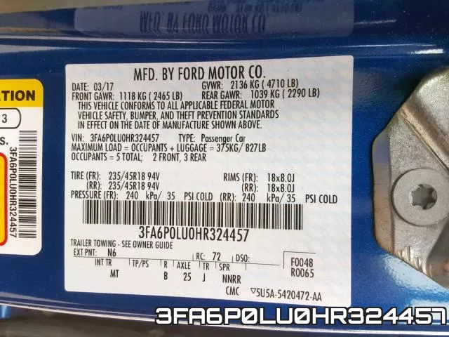 3FA6P0LU0HR324457 фото 2