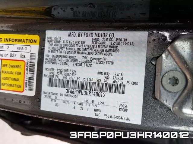 3FA6P0PU3HR140012 фото 2