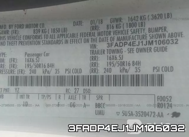 3FADP4EJ1JM106032 фото 10