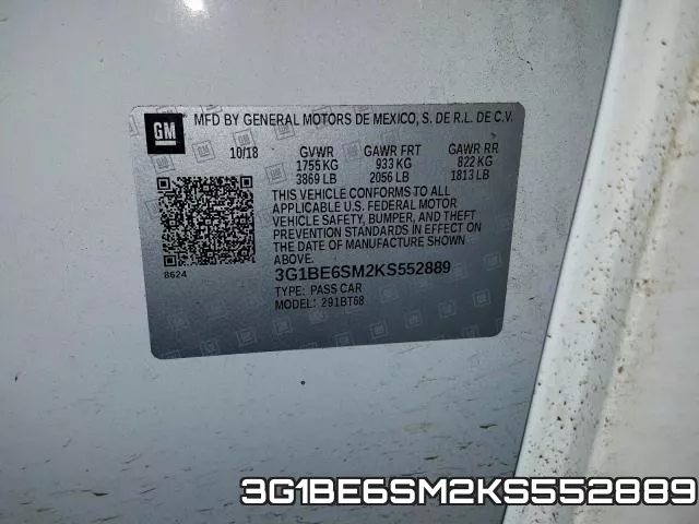 3G1BE6SM2KS552889 фото 2
