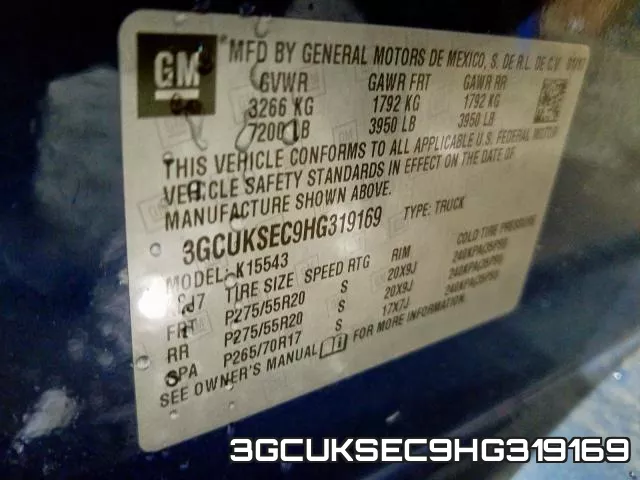 3GCUKSEC9HG319169 фото 2