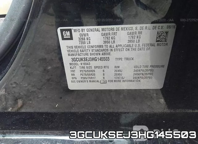 3GCUKSEJ3HG145503 фото 10