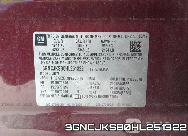 3GNCJKSB0HL251322 фото 10