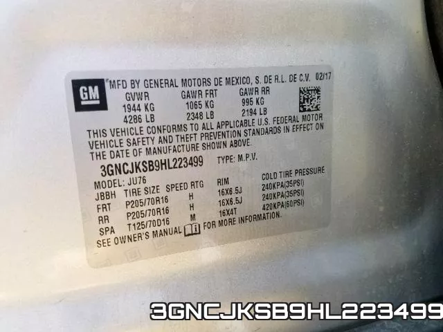 3GNCJKSB9HL223499 фото 2