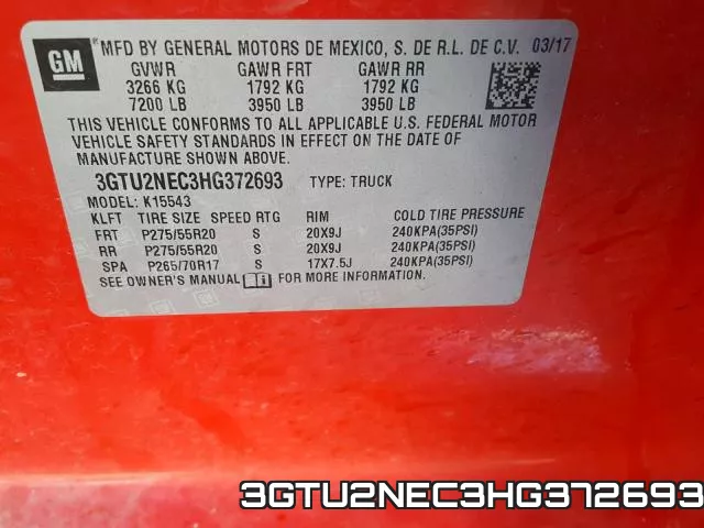 3GTU2NEC3HG372693 фото 2