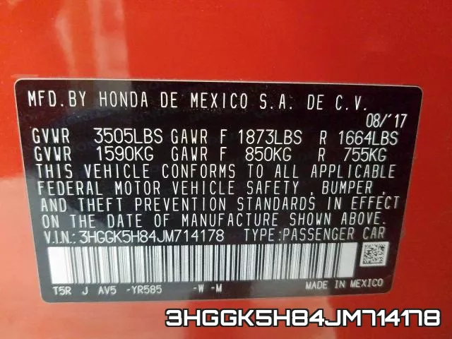 3HGGK5H84JM714178 фото 2