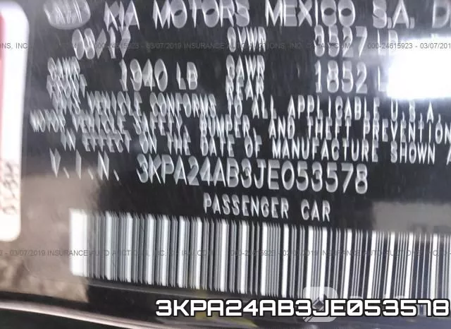 3KPA24AB3JE053578 фото 10