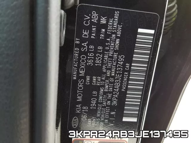 3KPA24AB3JE137495 фото 2