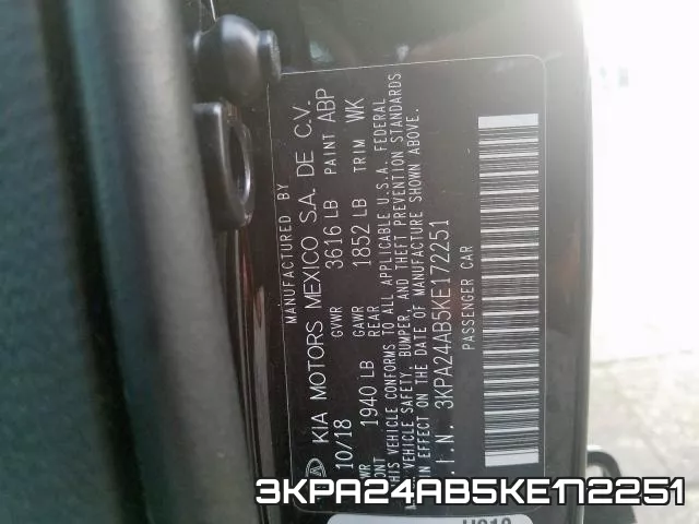 3KPA24AB5KE172251 фото 2