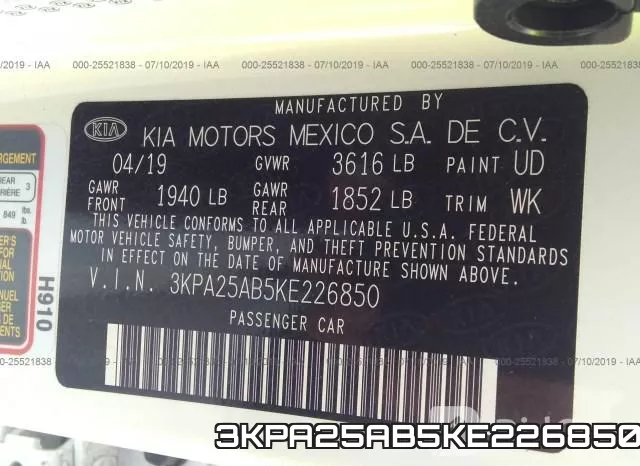 3KPA25AB5KE226850 фото 10