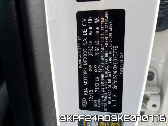 3KPF24AD3KE070776 фото 2