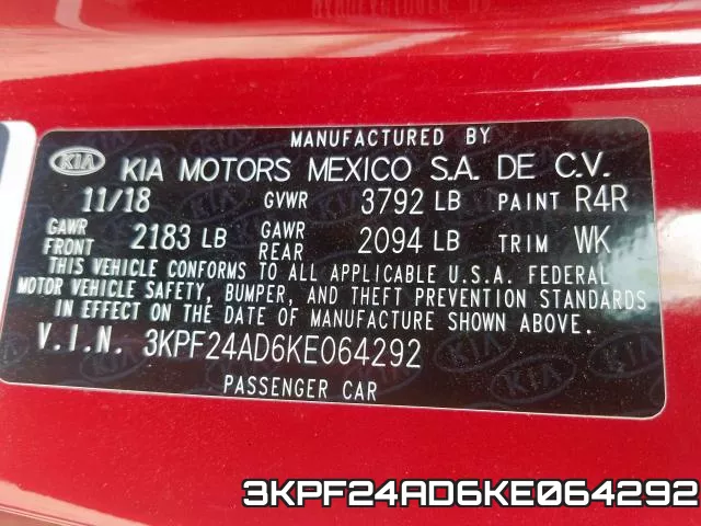 3KPF24AD6KE064292 фото 2