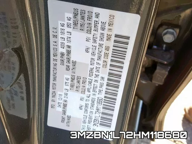 3MZBN1L72HM118680 фото 2