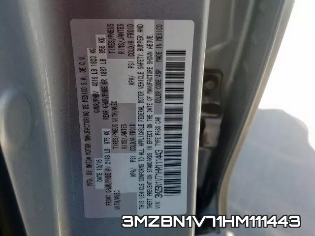 3MZBN1V71HM111443 фото 2