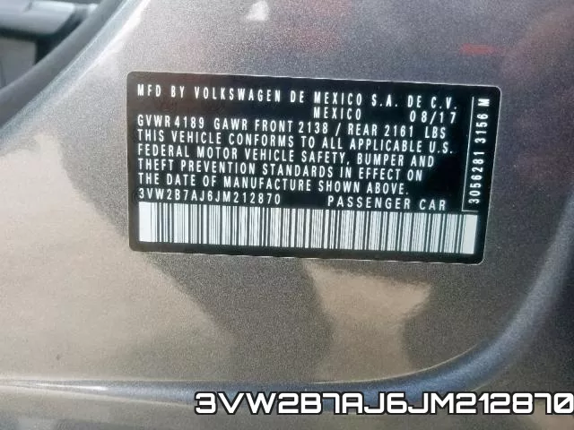 3VW2B7AJ6JM212870 фото 2