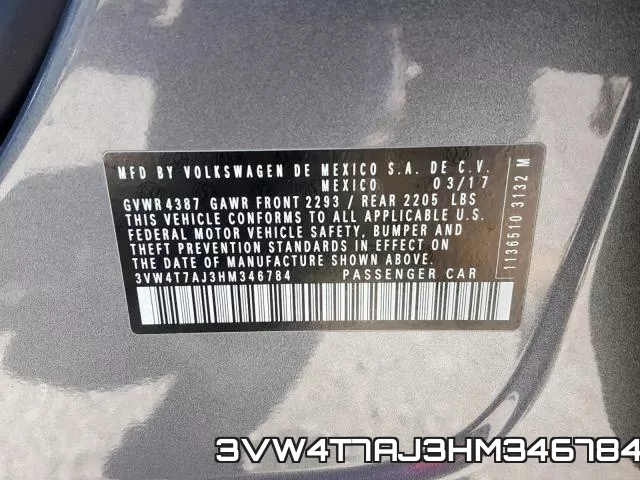 3VW4T7AJ3HM346784 фото 2