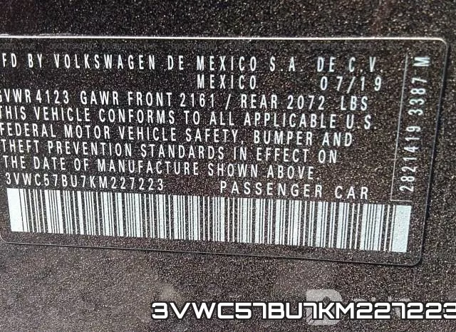 3VWC57BU7KM227223 фото 10