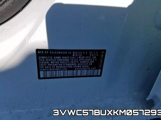 3VWC57BUXKM057293 фото 2